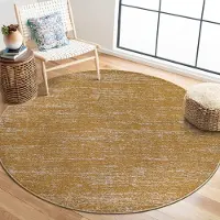 Muratap Relax oslo laagpolig vloerkleed rond modern tapijt geel goud- 240 cm