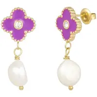 Yehwang Oorbellen Posh Spice goud paars