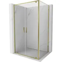 Mexen Exo draaibare doucheruimte 120 x 100 , transparant, goud - 8182-120-100-50-00