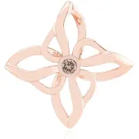 Cavill - Zilveren Hanger 925 Sterling Zilver Rosé Verguld - I1 Argyle Rose de France Diamant 0,055 ct - Ronde Briljant - Elegant Vierbladig Design