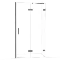 Maxaro Diamond Douchedeur | 110 cm Zwart metaal Helder glas Draaideur