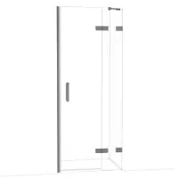 Maxaro Diamond Douchedeur | 80 cm Zwart metaal Helder glas Draaideur