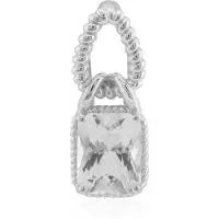 Cavill - Zilveren Hanger - 925 Sterling Zilver met Palladium - 1,53 ct Achthoekige Herkimer Kwarts - Modern Elegante Edelsteenhanger