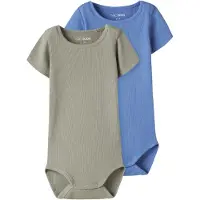 TWO SOON Rompertje/body blauw / kaki