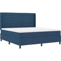 vidaXL LED Box Spring Bed met matras Blauw 180 x 200 cm Stof