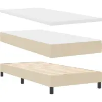 vidaXL Boxspring bed met hoofdeinde Crème 200 x 180 cm Stof