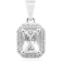 Cavill - Zilveren Hanger - 925 Sterling Zilver - Danburiet 0,945 ct Achthoek Briljant - Pave Zirkonia's 0,198 ct - Elegant Mexicaans Edelsteensieraad
