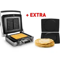 Fritel Wafelijzer - WaffleTastic CW 3638 + pannenkoekplaten platen - PFAS vrij - 4x7 Wafel - Combi Deal