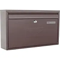 Teramo Dual Access Grote stalen brievenbus - bruin, 320x360x80 mm, 4771