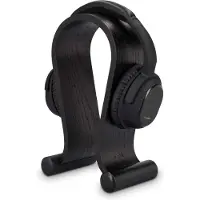 Kwmobile Koptelefoonhouder, universele hoofdtelefoonstandaard, van hout, koptelefoonhouder, headsethouder, On Ear Headphone Stand - eikenhout in zwart