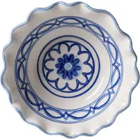 Heinen Delfts Blauw Kom Majolica Blauw / Wit D 16 H 6 Cm