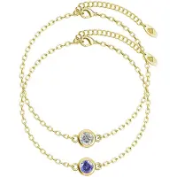 MYC Paris Geboortesteen armbanden - Goud, kristal en paars