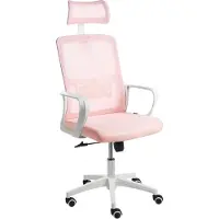 Beliani MONARCH - Bureaustoel - Pastelroze - Mesh