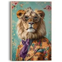Reinders Schilderij Dandy Lion Portrait - 60 x 90 - Hout -