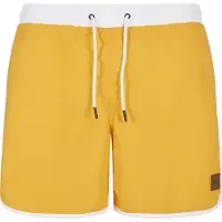 Urban Classics Zwemshorts 'Retro' goudgeel / wit