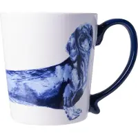 Heinen Delfts Blauw Mok Teckel Blauw / Wit D 8,5 H 9,5 Cm