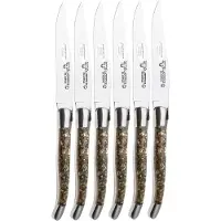 Laguiole En Aubrac Abalone Shell, Brushed Stainless Steel, 6-delige steakmessenset