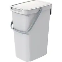 Prosperplast GFT aanrecht afvalbak - creme wit - 12L - afsluitbaar - 20 x 26 x 37 cm - klepje/hengsel - afval scheiden