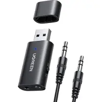 UGREEN Universele Bluetooth 5.1 Auto Transmitter Receiver met 3.5mm AUX Zwart