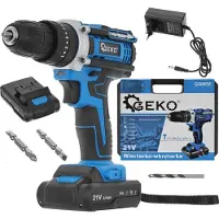GEKO Accu boormachine met slagfunctie - 21V - 2 accu's - Compact en krachtig