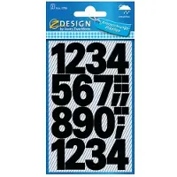 Avery Etiketten cijfers en letters 0-9 groot, 2 blad, zwart, waterbestendige folie - 7 stuks