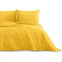AmeliaHome Geel fluwelen sprei 260x280 cm - Elegante toevoeging aan uw slaapkamer