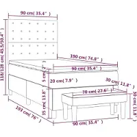vidaXL Boxspring met matras stof donkerbruin 90x190 cm
