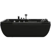 Vente-unique Zwart bubbelbad - 1 plaats - 140L - 150 x 75 x 54,5 cm - Hoek links - GAVINO