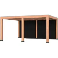 Westwood Douglas overkapping, 500 x 400, met zwarte achterwand, Modern Plus