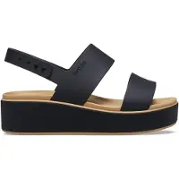 Crocs Brooklyn Matte Wrap Low Wedge Dames Sandalen Zwart (211802-0RI)