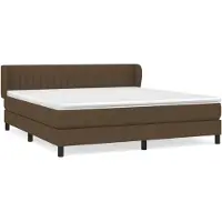 vidaXL Boxspring met matras stof donkerbruin 180x200 cm