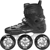 Roces Ego TIF 3x110 Skeelers Volwassenen – 3 Wielen 110mm – Speed Skates / Inline Skates – Zwart Zilver – Maat 44
