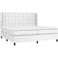 vidaXL Boxspring met matras kunstleer wit 200x200 cm