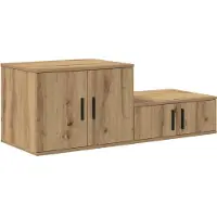 vidaXL Opbergkast 2 st Artisan Eiken 127 x 41 x 40 cm Bewerkt hout