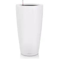 Lechuza RONDO PREMIUM 40 - Plantenbak - met uitneembare binnenbak - met bewateringssysteem - ALL-IN-ONE set met -PON - wit mat