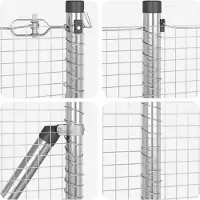 vidaXL gelast draadhek met grondbevestiging 25 x 0,8 m Zilverkleurig