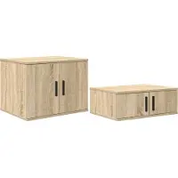 vidaXL Opbergkast 2 st Sonoma Eik 118 x 41 x 40 cm Bewerkt hout