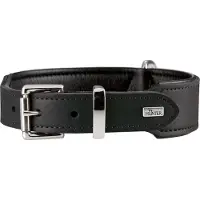 Hunter Halsband Basic kunstleer 39 mm 35 - 43 cm zwart