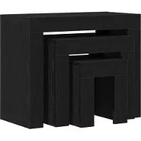 vidaXL Nesttafels 3 st Zwart Eiken 61 x 30 x 50 cm Bewerkt hout