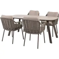 4 Seasons Outdoor Manolo Puglia dining tuinset 180x95xH75 cm 5 delig keramiek terre Taste 4SO
