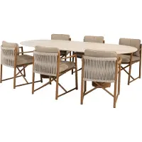 4 Seasons Outdoor Colorado Marina dining tuinset 240x105xH75 cm 7 delig keramiek amber