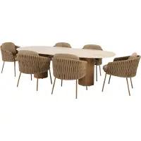 4 Seasons Outdoor Colorado Molina dining tuinset 240x105xH75 cm 7 delig keramiek amber