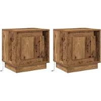 vidaXL Nachtkastje 2 st Oudhout 44 x 34,5 x 45 cm Bewerkt hout