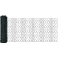 vidaXL zeshoekig gaasgek met palen 10 x 0,8 m PVC-Coated Staal Groen