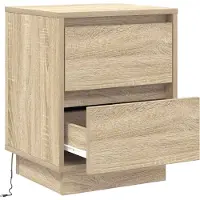 vidaXL Nachtkastje Sonoma Eik 39 x 34,5 x 50 cm Bewerkt hout
