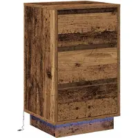 vidaXL Nachtkastje Oudhout 39 x 34,5 x 65 cm Bewerkt hout