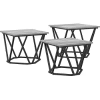 vidaXL Salontafel 3 st Grijs Sonoma 50 x 50 x 40 cm