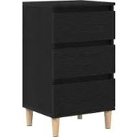 vidaXL Nachtkastje Zwart Eiken 40 x 35 x 70 cm Bewerkt hout