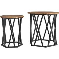 vidaXL Salontafel 2 st Oud Hout 50 x 50 x 50 cm