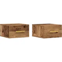 vidaXL Nachtkastje 2 st 35 x 35 x 20 cm Bewerkt hout Oudhout